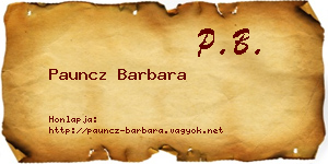 Pauncz Barbara névjegykártya